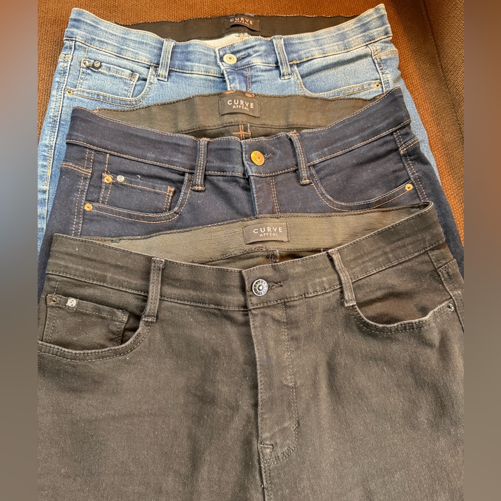 3 Pairs of Curve Appeal Stretch Skinny Jeans